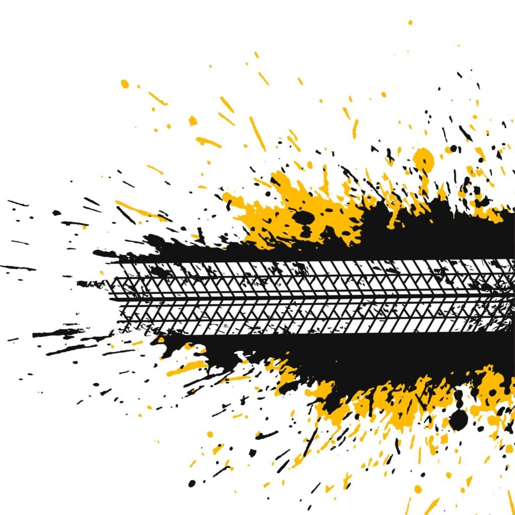 abstract splatter background with tire track